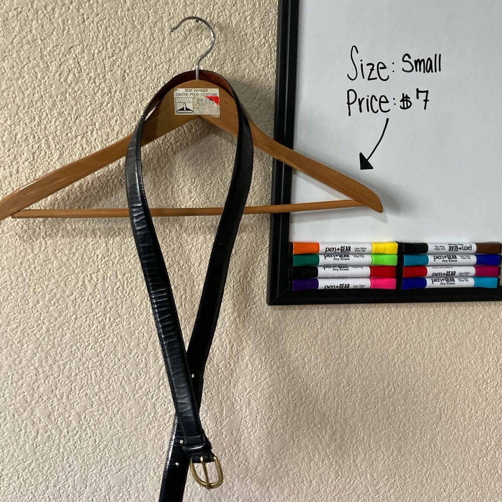 Black leather belt